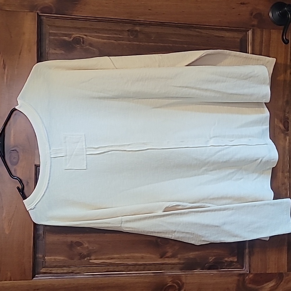 Easel Love Patchwork Long Sleeve Shirt - Cream - Picture 5 of 5